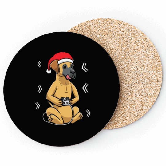 Great Dane Dog German Mastiff Christmas Gaming Coasters