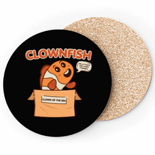 Clownfish Clown Of Sea Funny Fish Cute Coral Reef Coasters