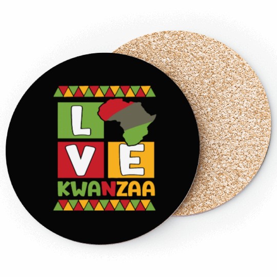 Happy Kwanzaa Vibes Black Heritage Holiday Coasters