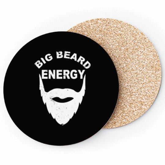 Big Beard Energy Funny Men With Cool Beard Lovers Coasters
