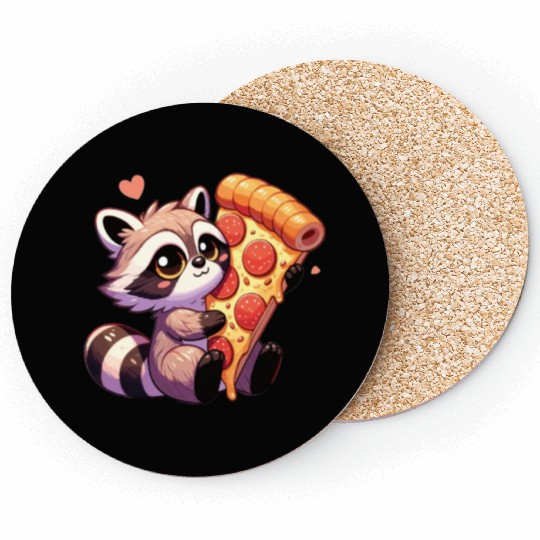 Raccoons Pizza Lovers Raccoon Loves Pizza Coasters