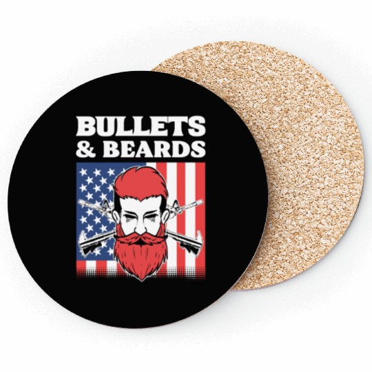 Bullets & Beards Soldier or Army Gift Coasters