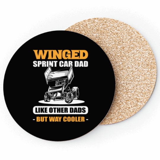 Winged Sprint Car Dad Sprint Car Racer Coasters