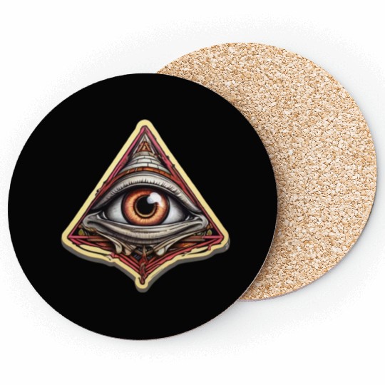 Illuminati one eye symbol of freedom world society Coasters