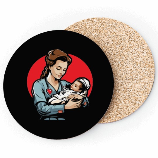 Registered Nurse Medical Medicine Neonatal Nurse Coasters