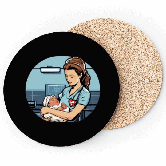Registered Nurse Medical Medicine Neonatal Nurse Coasters