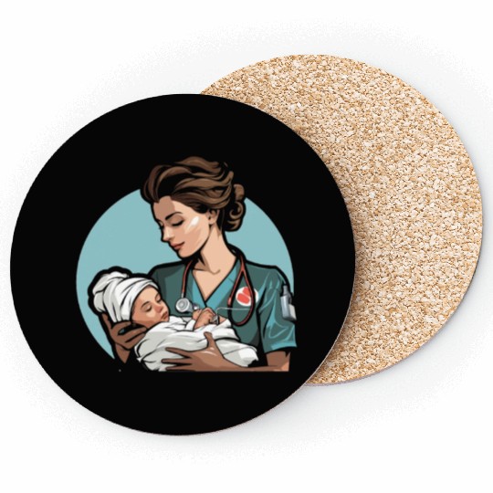 Registered Nurse Medical Medicine Neonatal Nurse Coasters