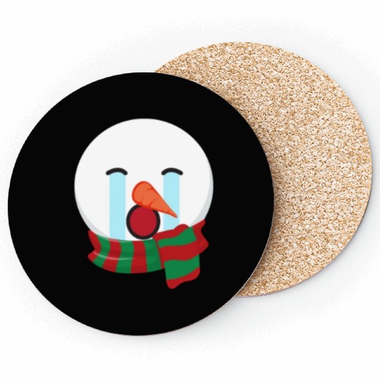 Snowman Emoticons Crying Out Loud Snowman Coasters