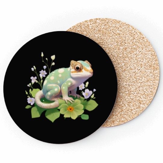 Cute Chameleon for Lizard Pet Lover Coasters