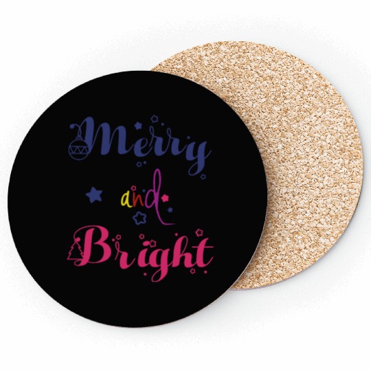 Merry and Bright Christmas Coasters