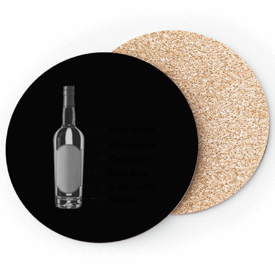Funny Wine Bottle Synchronic, Drunk Man Diary. Coasters
