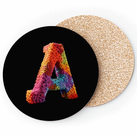 realistic knitted letter "A" Coasters
