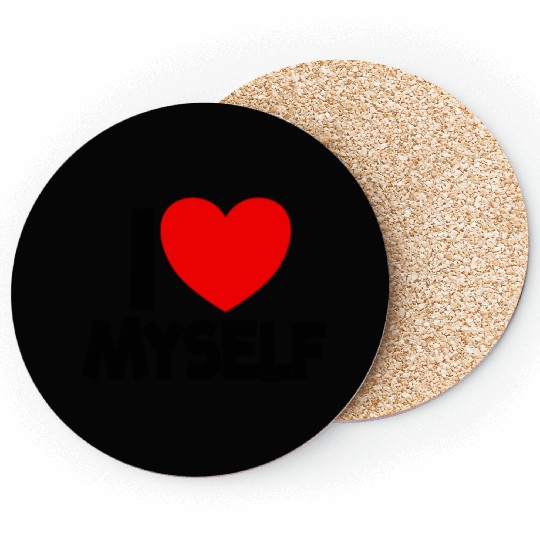 I Love Myself Red Heart Self Love Affirmation Coasters