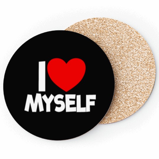 I Love Myself Red Heart Self Love Affirmation Coasters