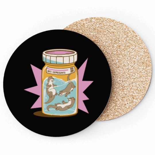 Joyful Otter Jar Coasters