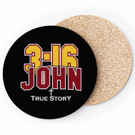 John 3:16 True Story Love Jesus Christian Coasters