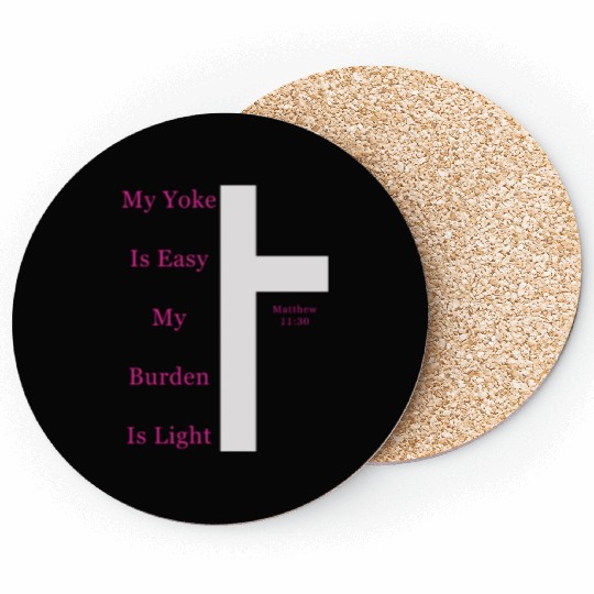 Matthew 11:30 Hope and Strength | Christian Gifts Coasters