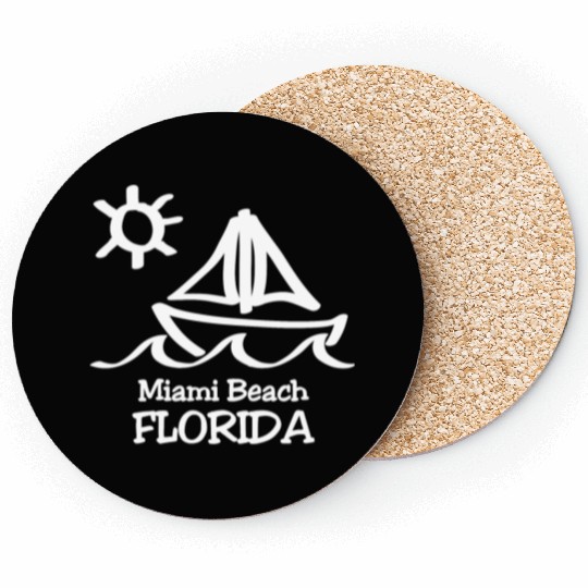 Miami Beach Florida Sailboat Souvenirs Gifts Coasters