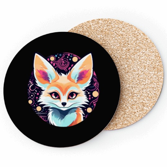 Fennec Fox Illustration Coasters