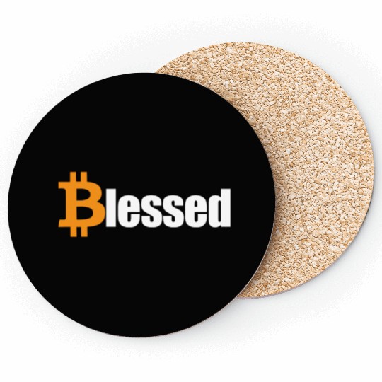 Blessed Bitcoin Crypto HODL BTC Blessed Bitcoinbit Coasters