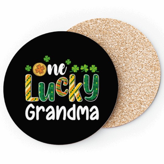 One Lucky Grandma Matching Family St Patrick's Day Coasters
