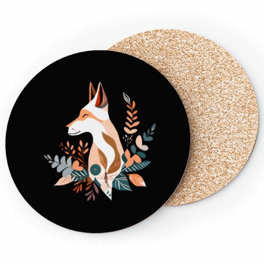Boho Wolf Design Coasters
