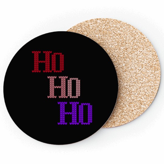 HO HO HO MERRY CHRISTMAS KNITTED STYLE Coasters