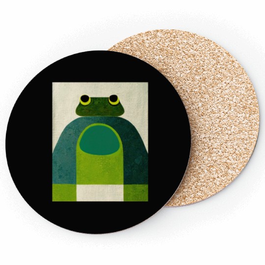 Mod Frog Tres - Frog Art design Coasters