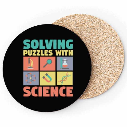 Solving Puzzles with Science Physics Chemist Geek Coasters