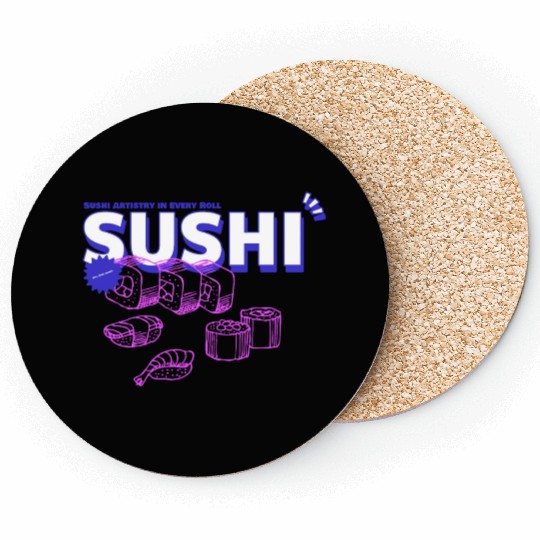 sushi chef, sushi lover Coasters
