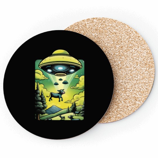 UFO Cow Abduction Coasters