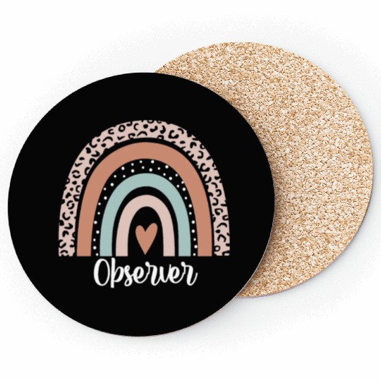 Observer Rainbow Leopard Funny Observer Coasters