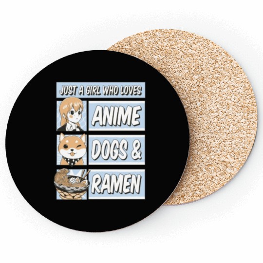 Anime Love, Dog Joy, Ramen Comfort Coasters