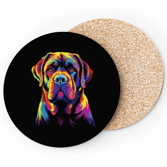 Watercolor Colorful Mastiff Coasters