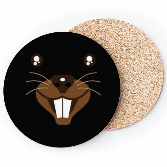 Groundhog Face Rodent Happy Groundhog Day Coasters