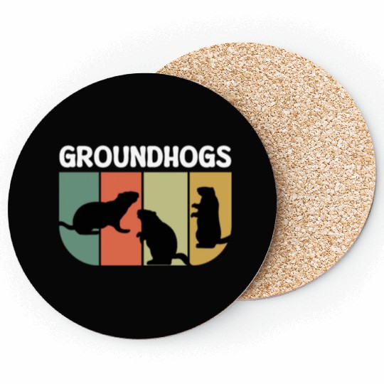 Groundhogs Retro Vintage Happy Groundhog Day Coasters