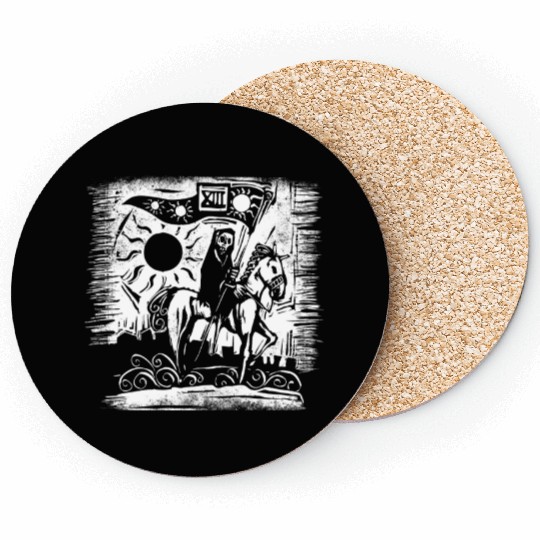 Tarot Death Card Blackcraft Coasters