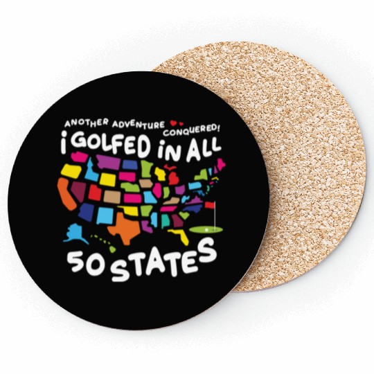 I Golfed in all 50 States USA Map Golf Bucket List Coasters