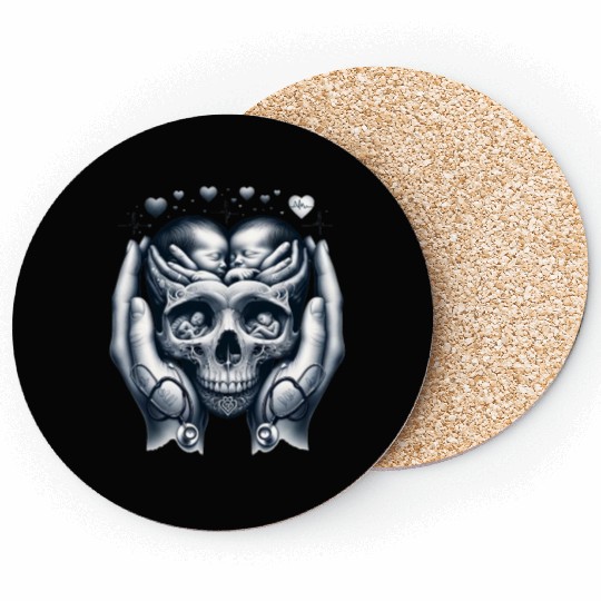 Embrace of Life Skull Coasters NICU Mom Strength and
