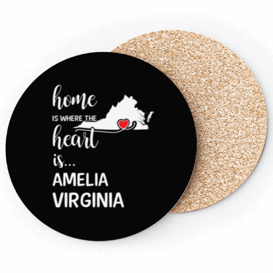 Amelia County Virginia Is Where My Heart Is Gift Coasters