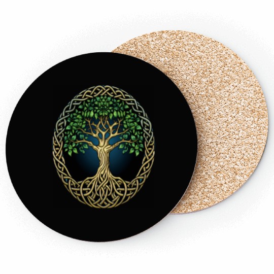 St Patricks Day Celtic Knot Tree Irish Gaelic Coasters