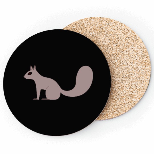 Squirrel Vector 3 Colors Coasters