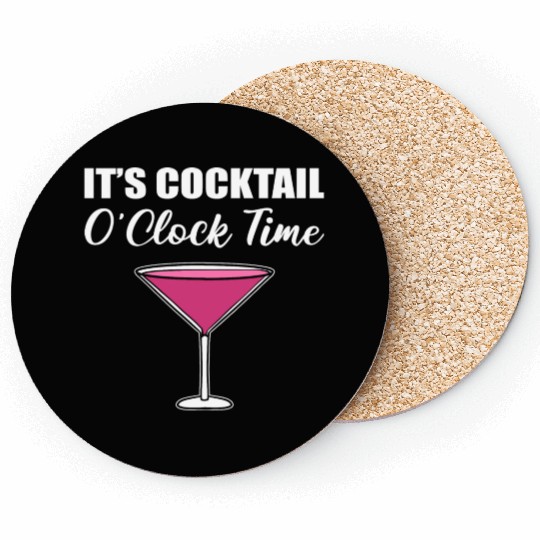 Cocktail O'clock Time Mexican Drinker Gift Coasters