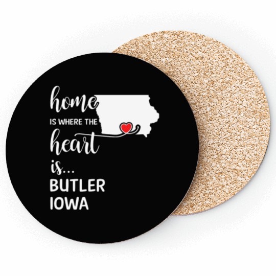 Butler County Iowa Is Where My Heart Is Gift Coasters