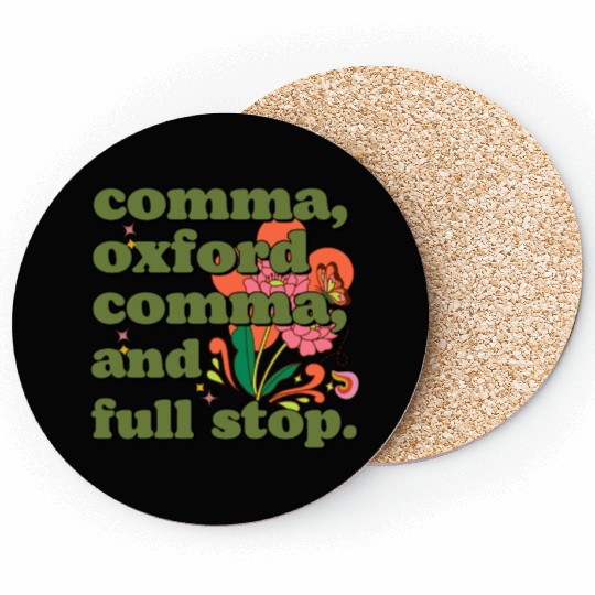 Oxford comma. For grammar students and teachers Coasters