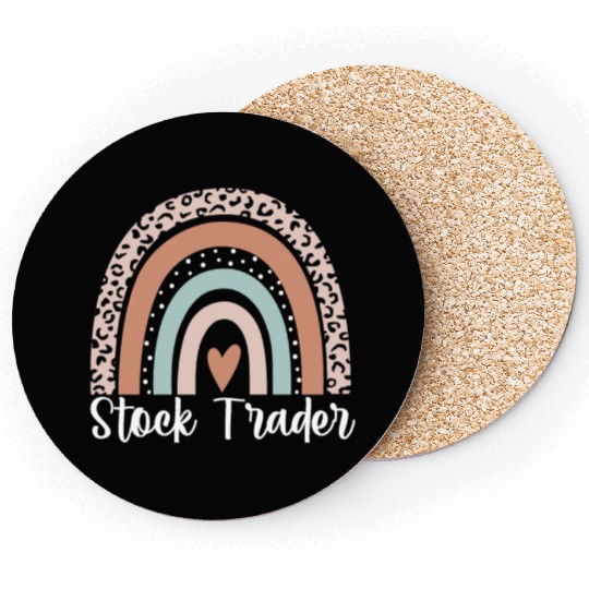 Stock Trader Rainbow Leopard Funny Stock Trader Coasters