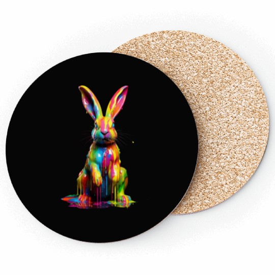 Rainbow Rabbit Coasters