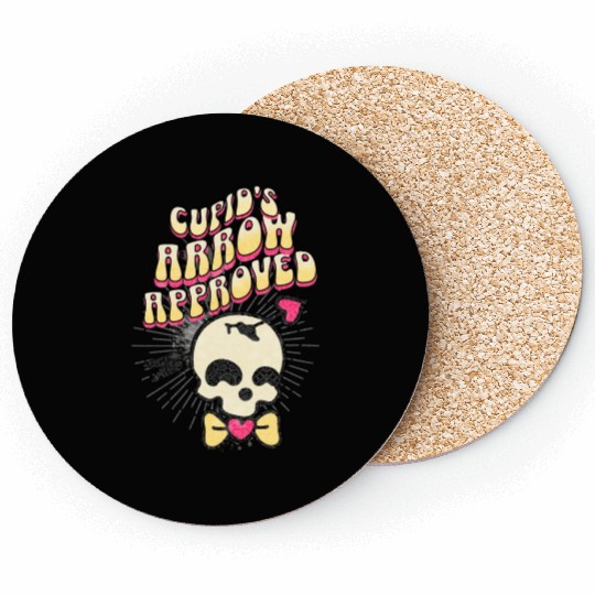 Cupids Arrow Approved Vintage Retro 90s Valentines Coasters