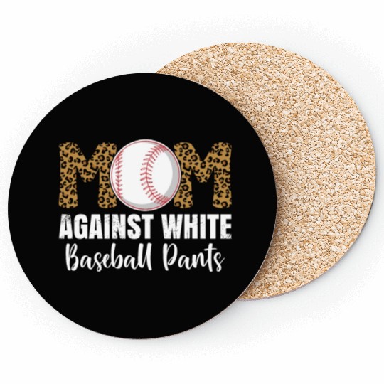 Leopard Baseball Mom Coasters