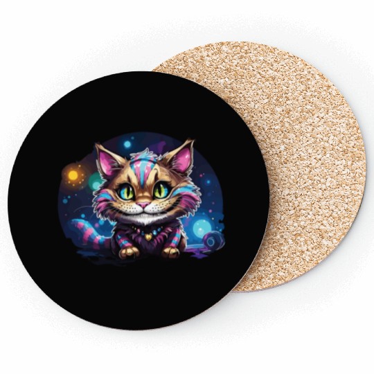 Fantasy Cheshire Cat Smile, Alice in Wonderland Coasters
